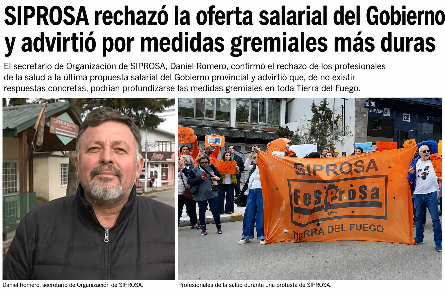 SIPROSA rechazó la oferta salarial y advirtió sobre una profundización del conflicto en Salud