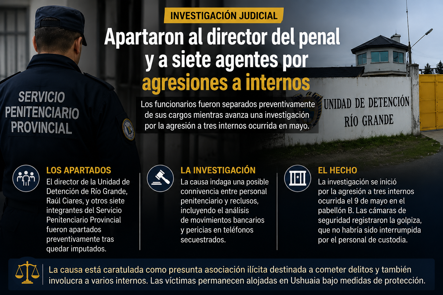 Apartan al director del penal de Río Grande y a otros siete agentes donde investigan agresiones a internos
