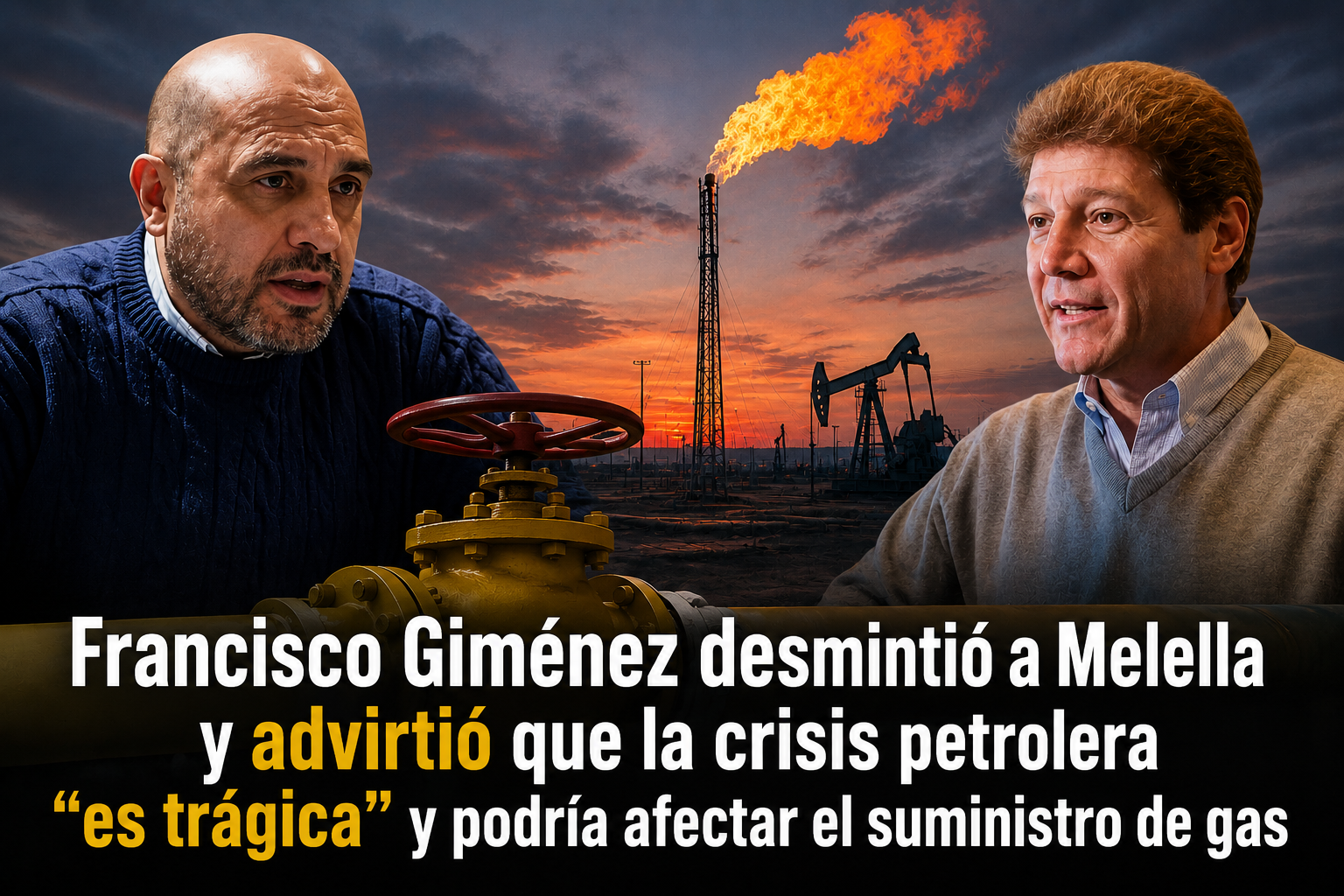 Francisco Giménez desmintió a Melella y advirtió que la crisis petrolera «es trágica» y podría afectar el suministro de gas