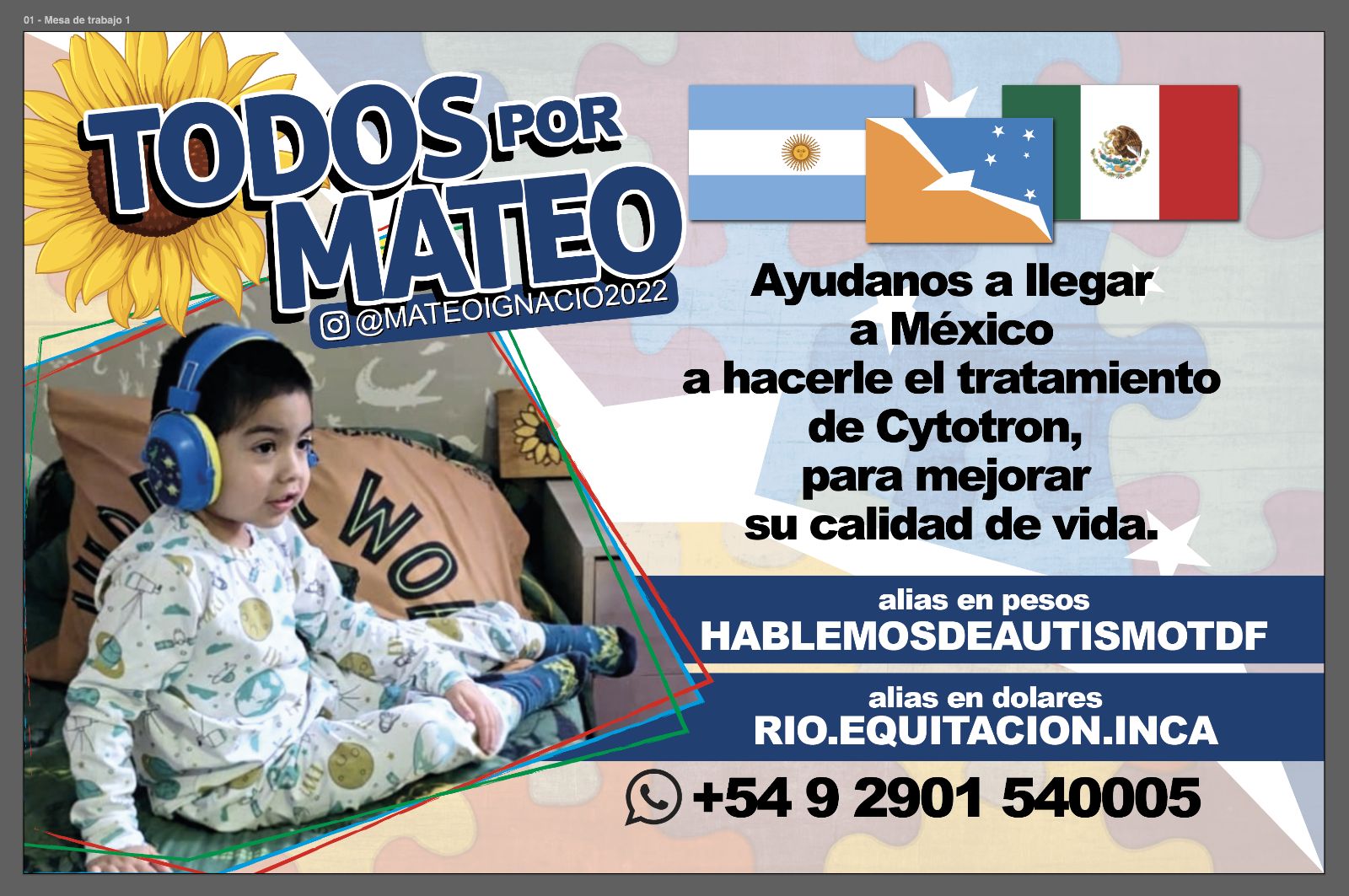Lanzan campaña solidaria para que Mateo pueda viajar a México