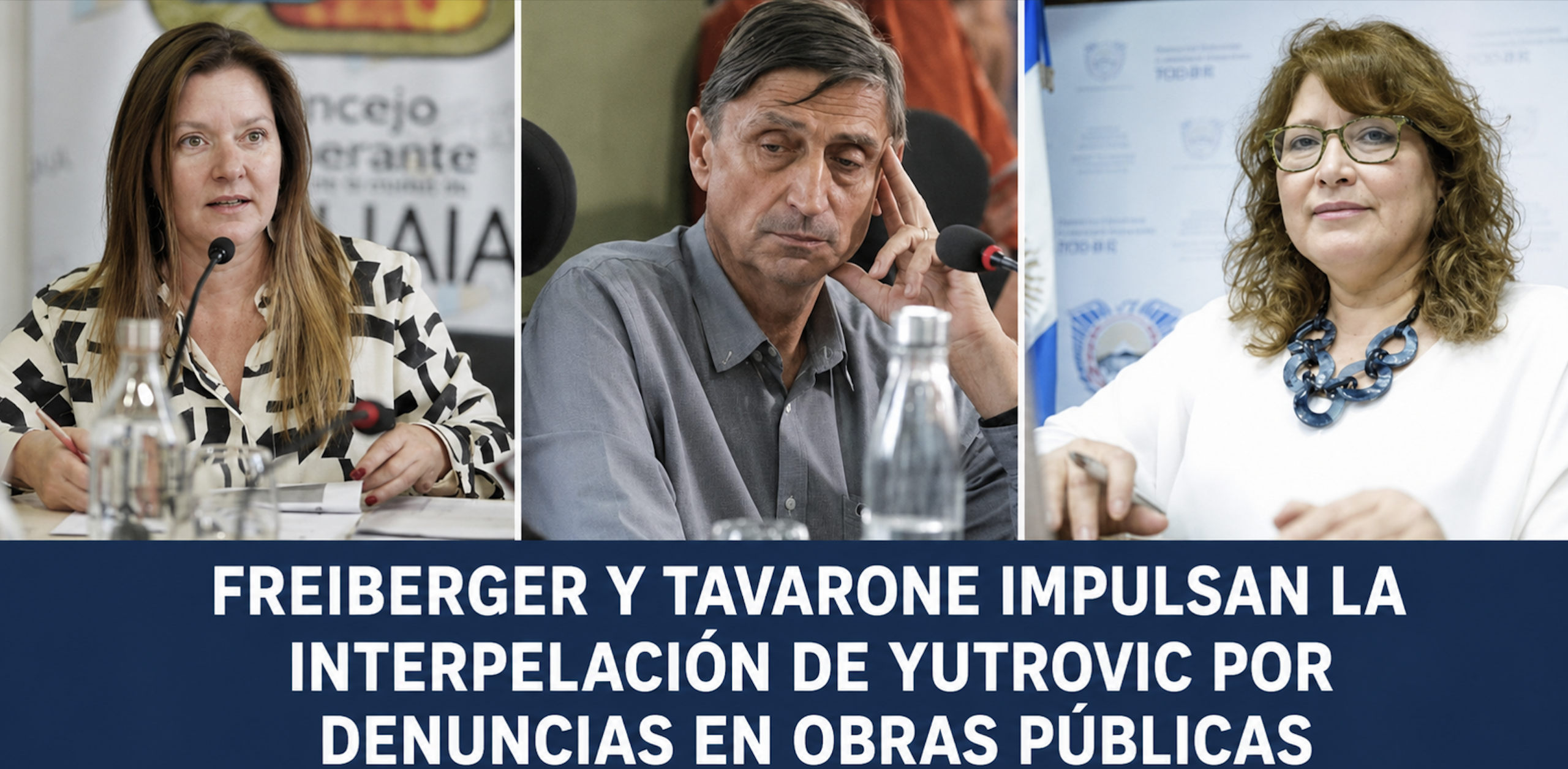 Freiberger y Tavarone impulsan la interpelación de Yutrovic por denuncias en Obras Públicas