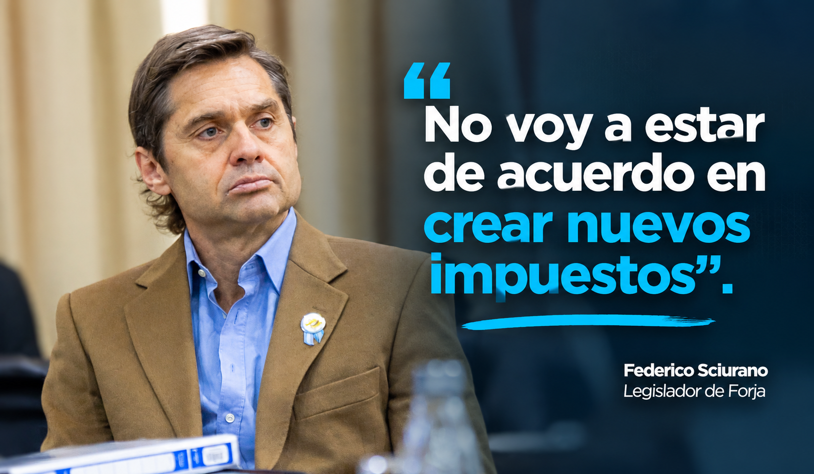 Sciurano pidió informes sobre una fundación de Pino y cuestionó la creación de nuevos impuestos