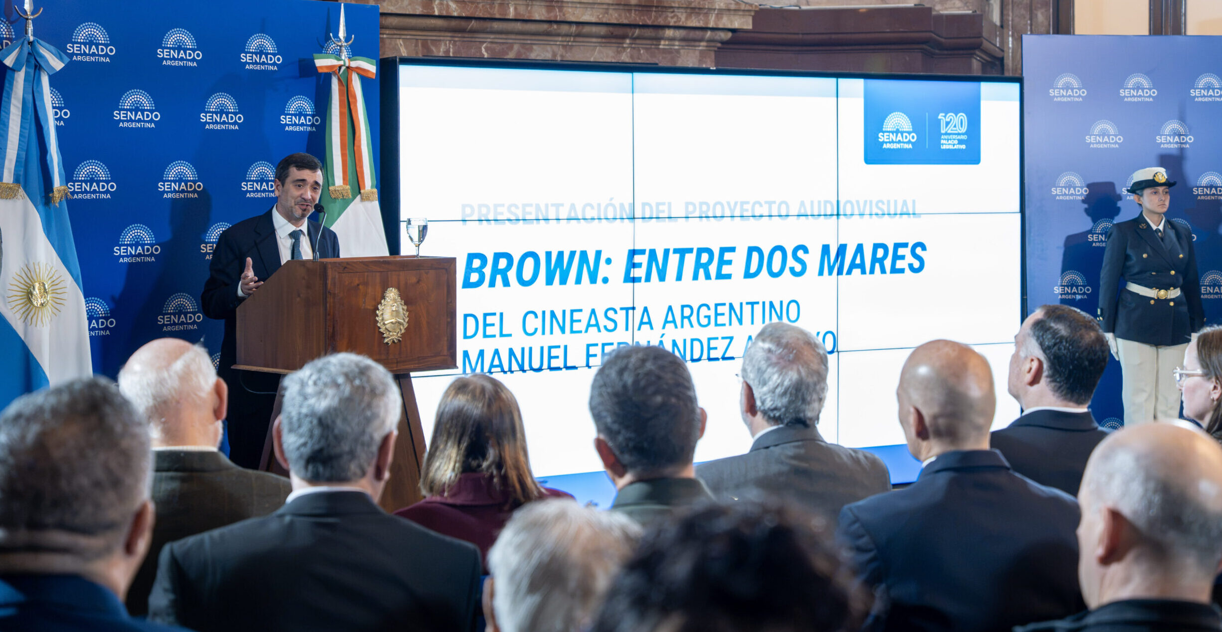 Por iniciativa de Coto, se presentó en el senado el proyecto audiovisual “Brown: entre dos mares”